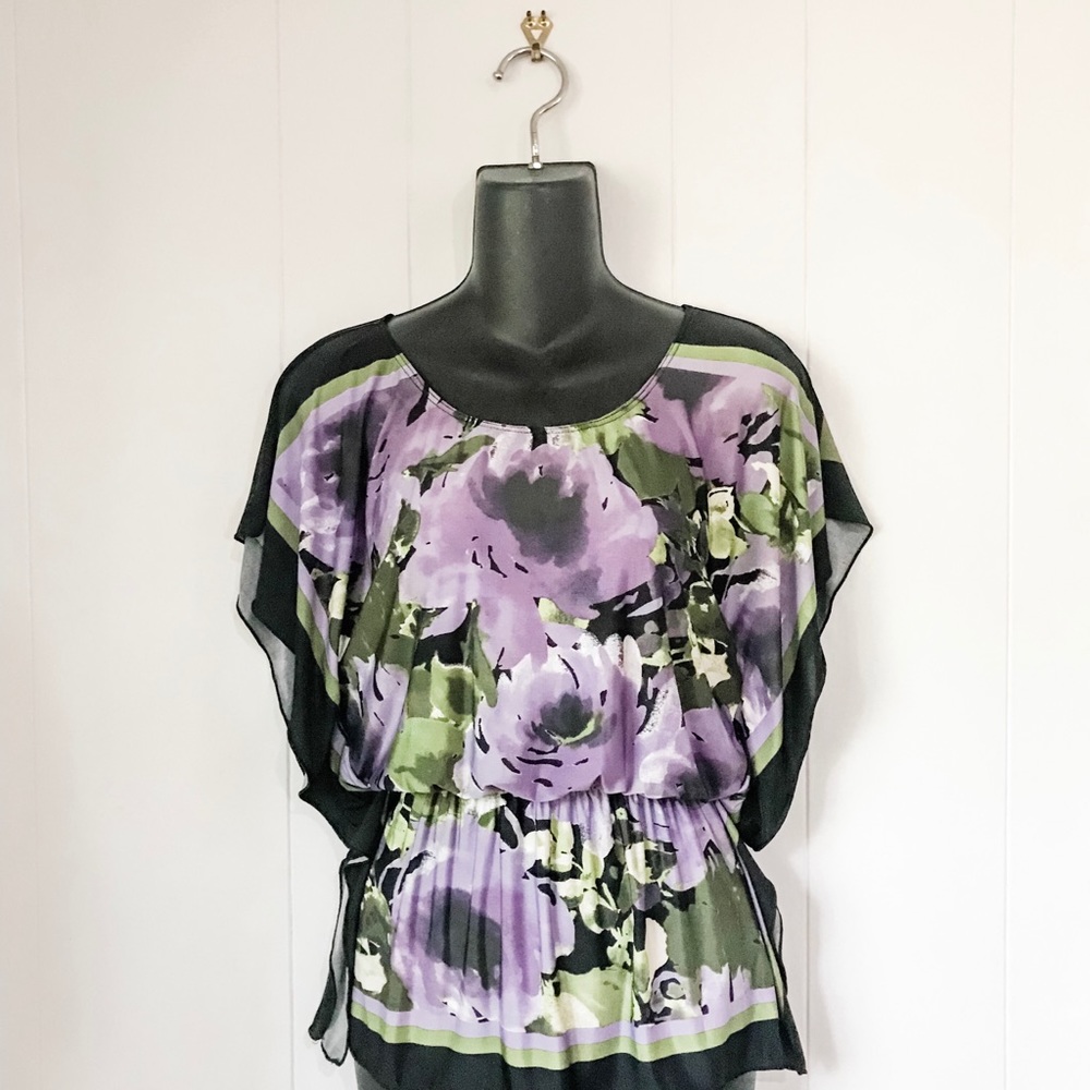 IZ BYER Romantic Handkerchief Blouse